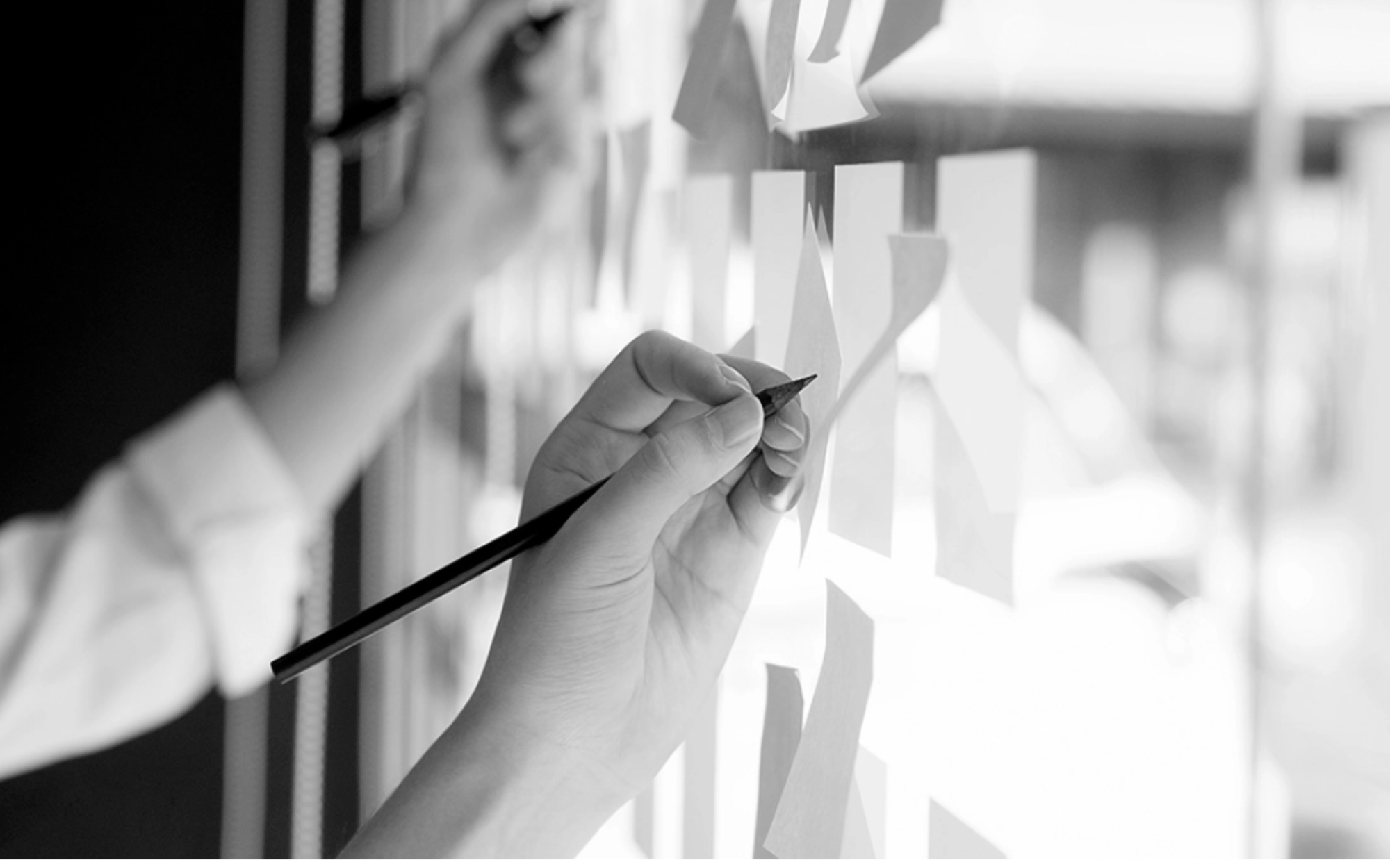 People writing on glass