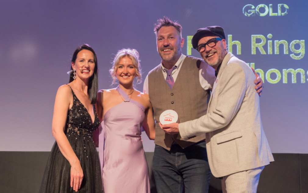 Alan Stobie and Cara Gill at the awards.