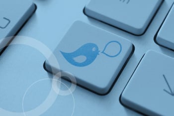 Twitter bird on keyboard button